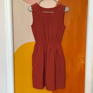 Sleeveless clay colored dress